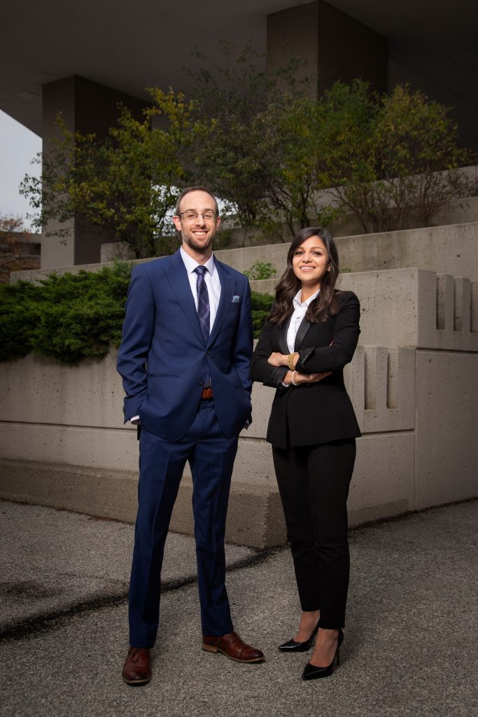 David Sherr and Katherine Montagnese of Montagnese and Sherr LLP smiling while standing outside.